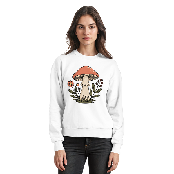 Arvenzo Still Roots sweatshirt in Arctic White, front view showing a cozy, basic crewneck design perfect for casual wear.