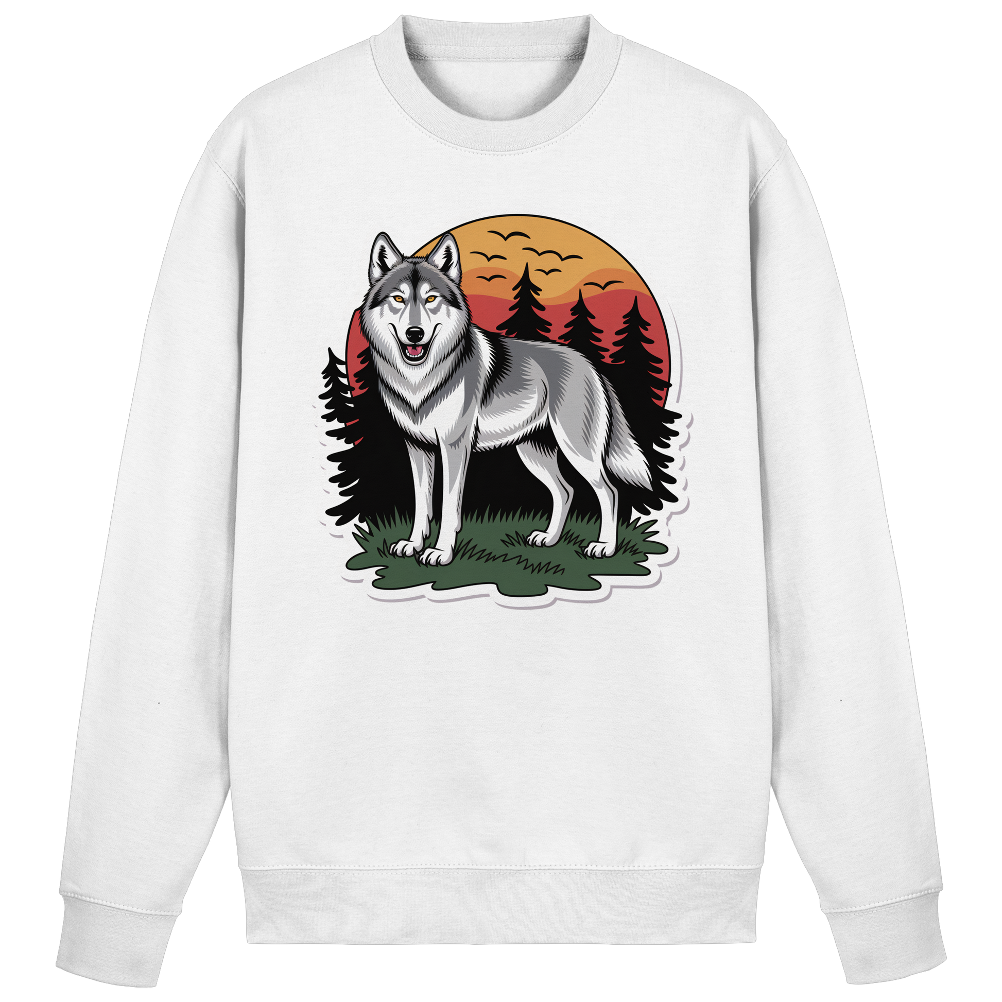 Arvenzo Lone Dusk sweatshirt in Arctic White, front view showing a cozy, casual sweatshirt with a simple crew neck design.