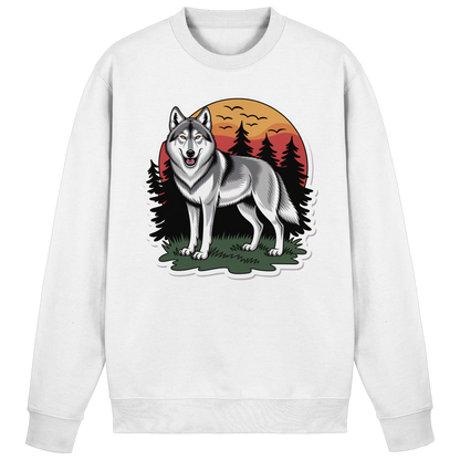 Arvenzo Lone Dusk sweatshirt in Arctic White, front view showing a cozy, casual sweatshirt with a simple crew neck design.