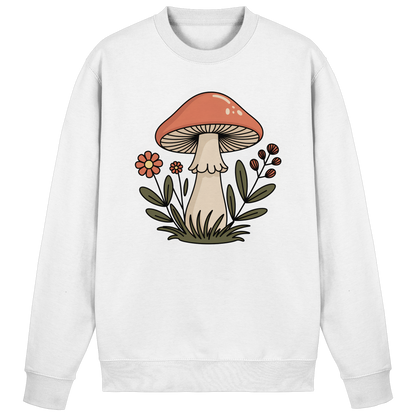 Arvenzo Still Roots sweatshirt in Arctic White, front view showing classic crewneck design and soft fabric texture.