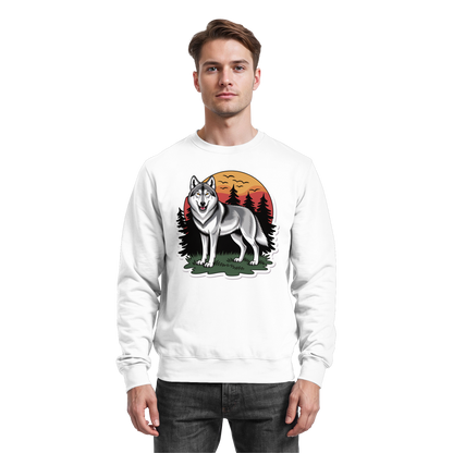 Arvenzo Lone Dusk sweatshirt in Arctic White, front view showing a casual, comfortable sweatshirt with a simple design.