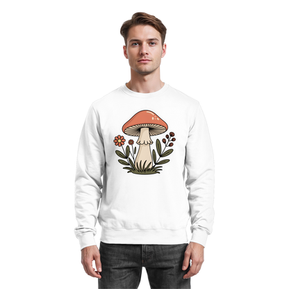 Arvenzo Still Roots sweatshirt in Arctic White, front view showing a cozy, plain crewneck sweatshirt with minimalist style.
