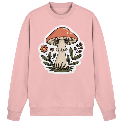 Baby pink Arvenzo Still Roots sweatshirt with a simple front design, soft cotton fabric, and comfortable fit.