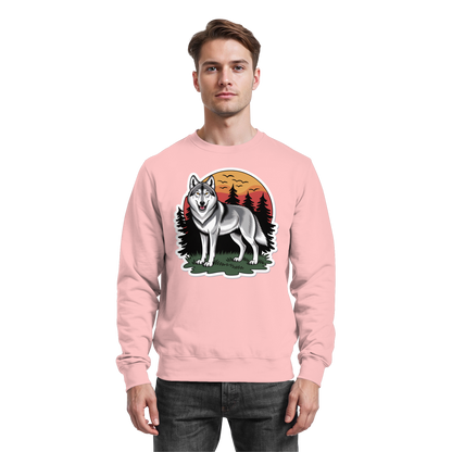 Arvenzo Lone Dusk sweatshirt in baby pink, front view showing soft fabric and simple design for casual wear.