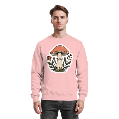 Baby pink Arvenzo Still Roots sweatshirt with a simple front design, soft fabric, and comfortable fit.