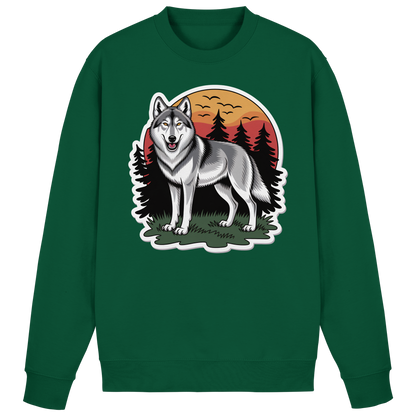 Bottle green Arvenzo Lone Dusk sweatshirt displayed from the front, showing its simple, casual design and comfortable fit.