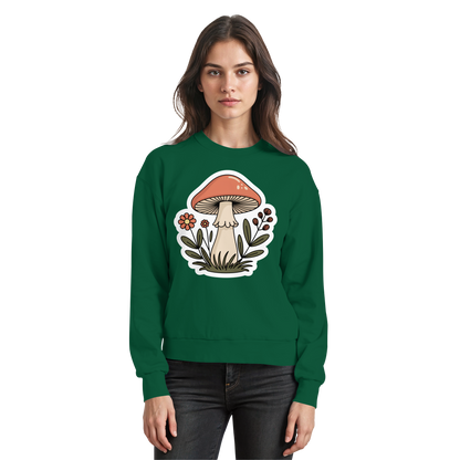 Arvenzo Still Roots sweatshirt in bottle green, front view showing classic crewneck design and minimalist style.