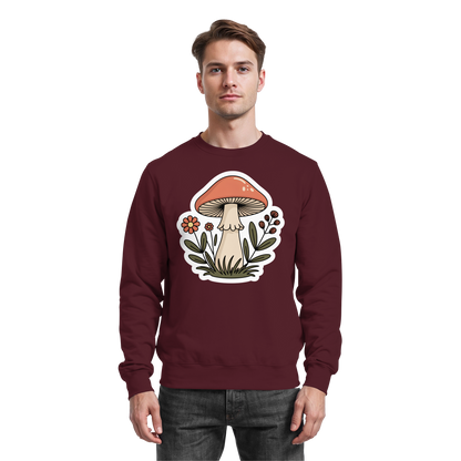 Arvenzo Still Roots burgundy sweatshirt with front design, soft fabric, and classic fit, shown from the front.