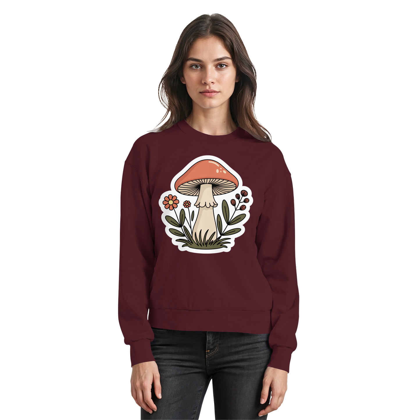 Arvenzo Still Roots burgundy sweatshirt with a simple front design, made from comfortable fabric, showcasing a classic casual style.