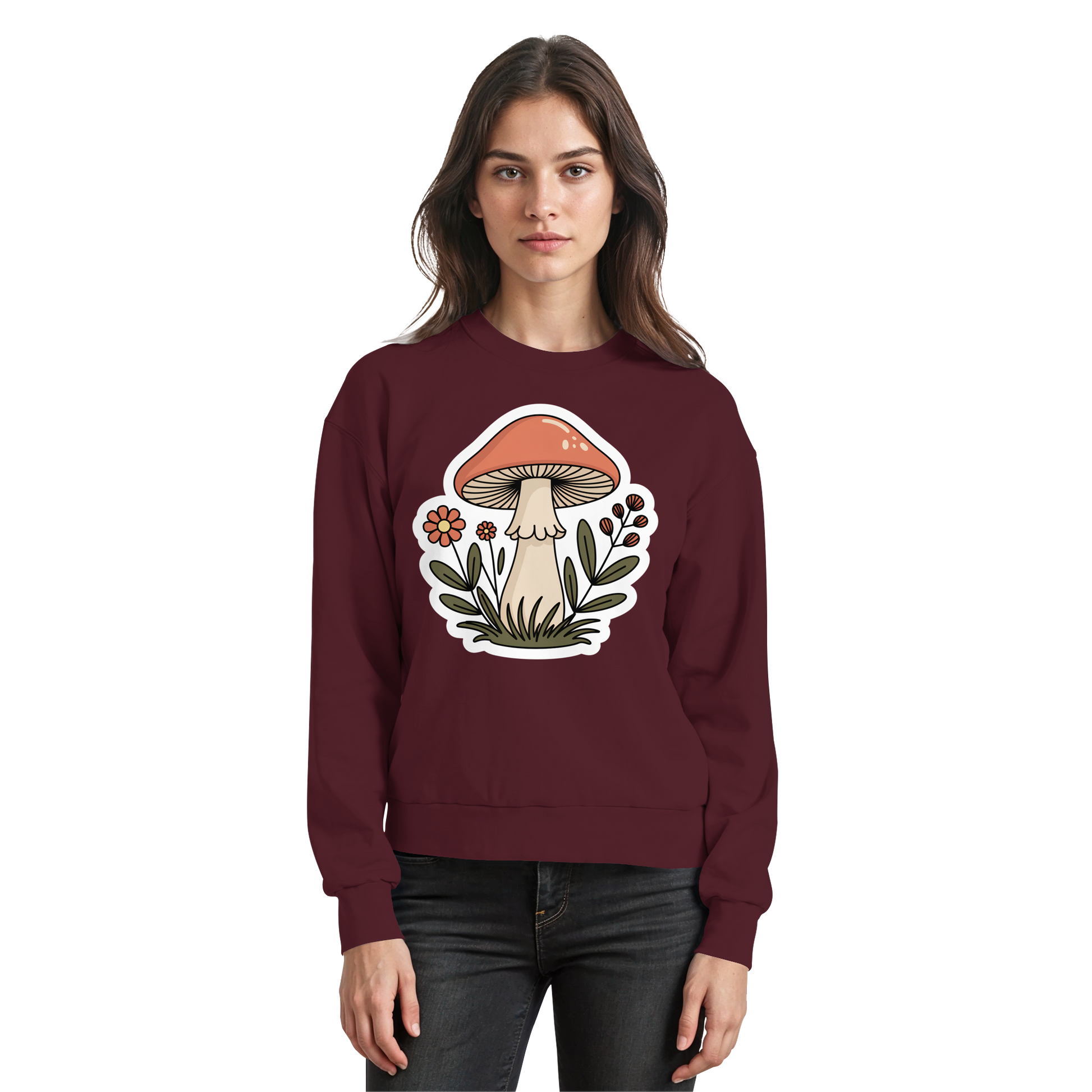 Arvenzo Still Roots burgundy sweatshirt with a simple front design, made from comfortable fabric, showcasing a classic casual style.