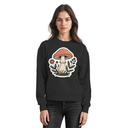 Arvenzo Still Roots sweatshirt in deep black, front view showing classic crewneck design and minimalist style.