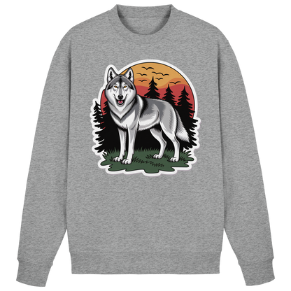 Heather grey Arvenzo Lone Dusk sweatshirt with a simple front design, soft fabric, and relaxed fit for casual wear.