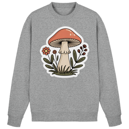 Heather grey Still Roots sweatshirt by Arvenzo, front view showing a relaxed fit and simple design on soft fabric.