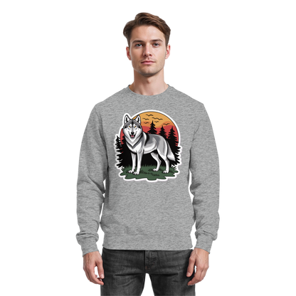 Heather grey Arvenzo Lone Dusk sweatshirt, front view showing a comfortable, casual sweatshirt with a simple neckline.