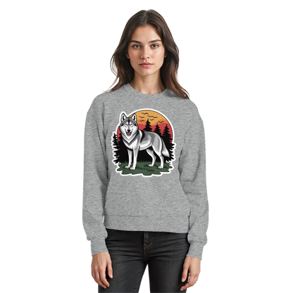 Heather grey Arvenzo Lone Dusk sweatshirt shown from the front, featuring a simple, classic crew neck design.