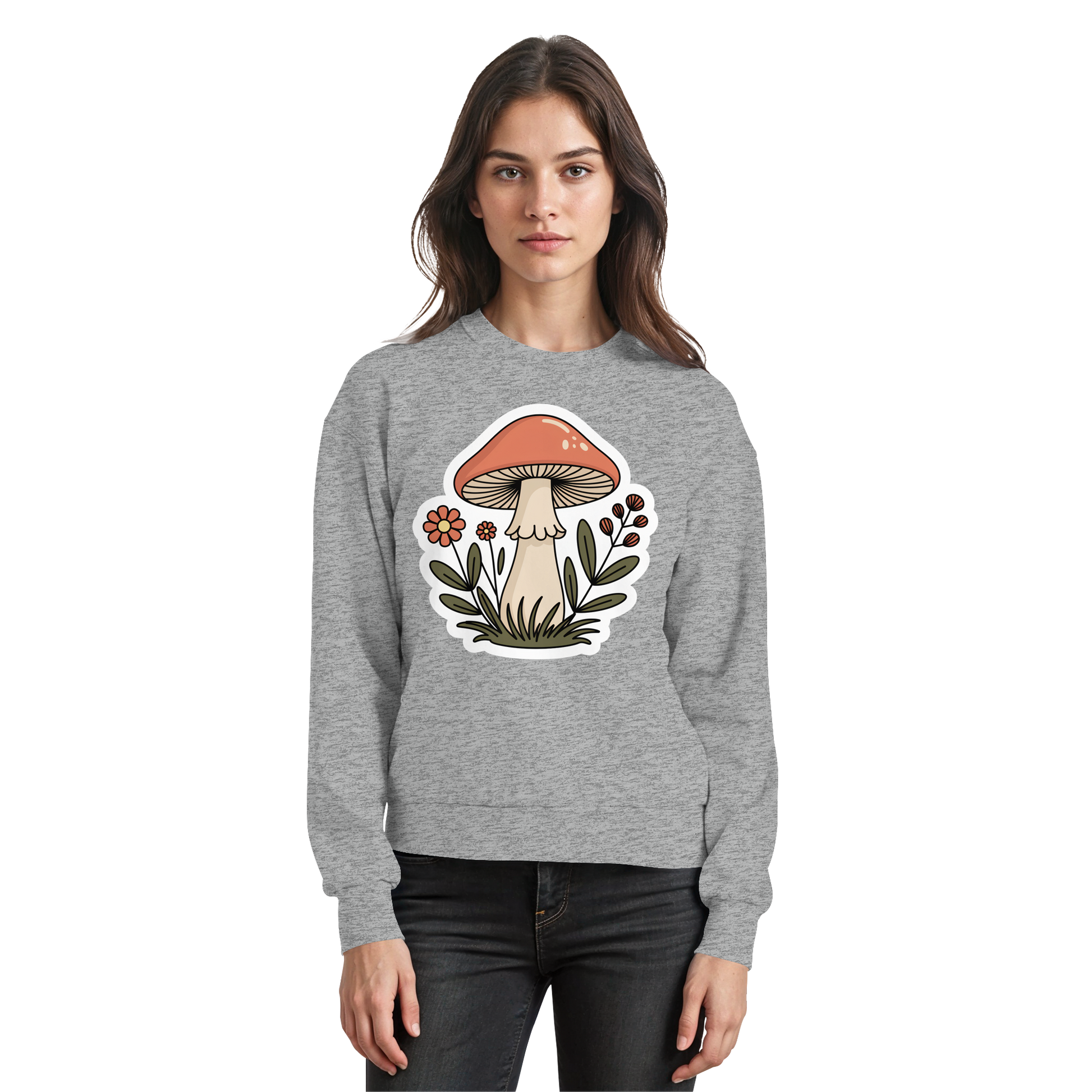 Heather grey Arvenzo Still Roots sweatshirt featuring a front basic design, made from soft, comfortable fabric.