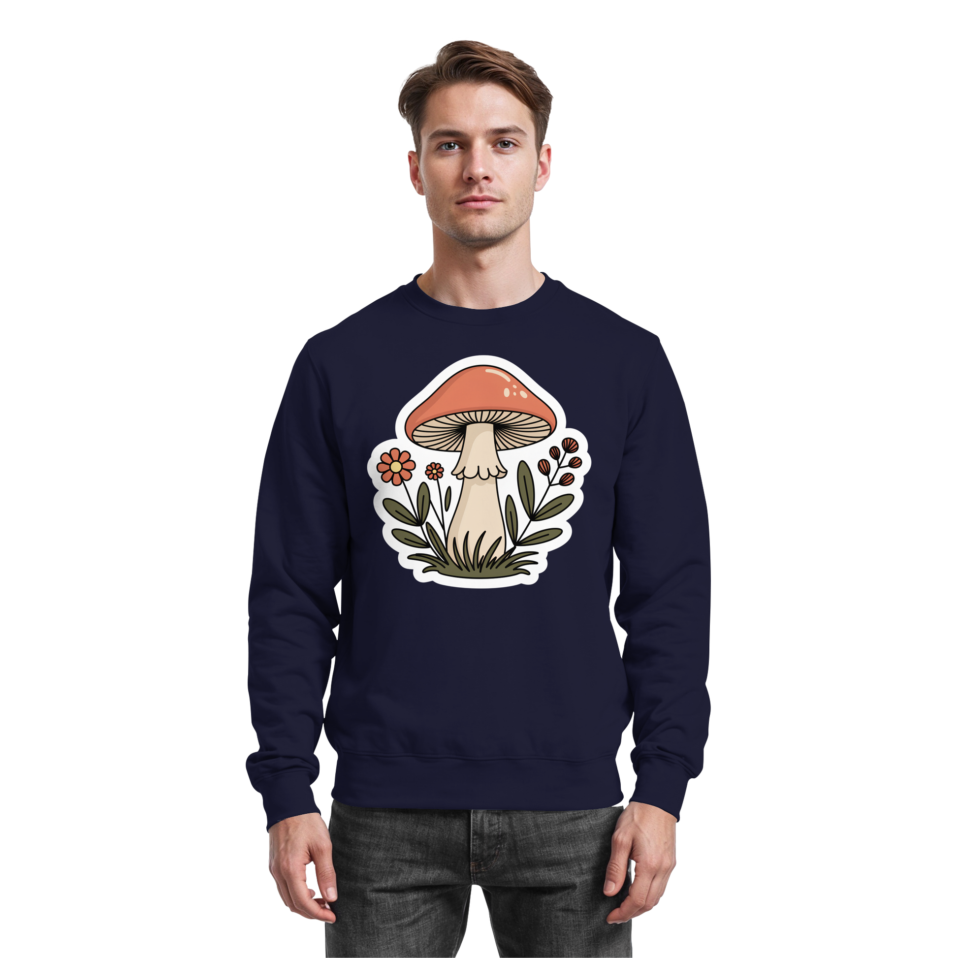 Arvenzo Still Roots navy sweatshirt featuring a front design, made from soft fabric, casual and comfortable for everyday wear.