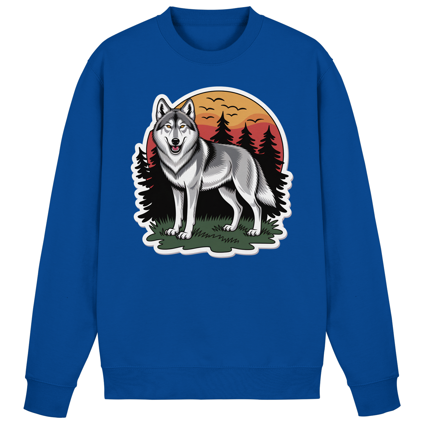 Royal blue Arvenzo Lone Dusk sweatshirt displayed from the front, featuring a simple crewneck design and soft fabric.