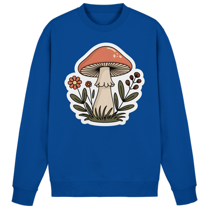 Royal blue Still Roots sweatshirt by Arvenzo, front view showing crew neckline and casual fit, made from soft fabric.