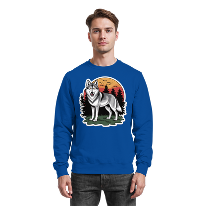 Arvenzo Lone Dusk sweatshirt in royal blue, front view showing a casual fit and classic crewneck design.