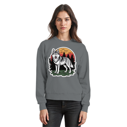 Arvenzo Lone Dusk sweatshirt in steel grey, front view showing a basic crewneck design and solid color fabric.