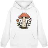 Unisex Arctic White Still Roots hoodie by Arvenzo, front view showing simple design and comfortable fit.
