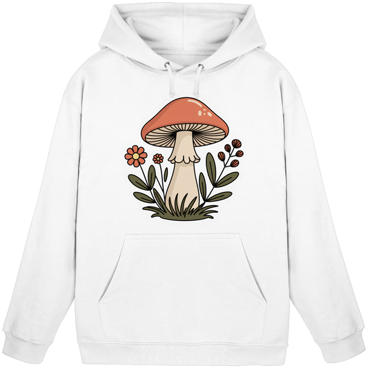 Unisex Arctic White Still Roots hoodie by Arvenzo, front view showing simple design and comfortable fit.