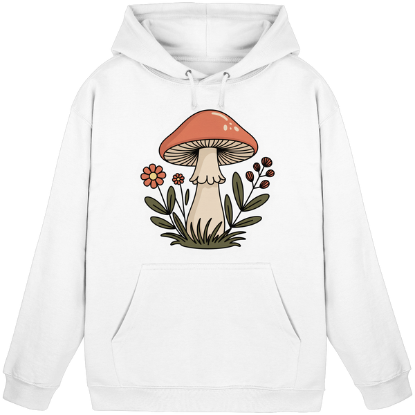 Unisex Arctic White Still Roots hoodie by Arvenzo, front view showing simple design and comfortable fit.