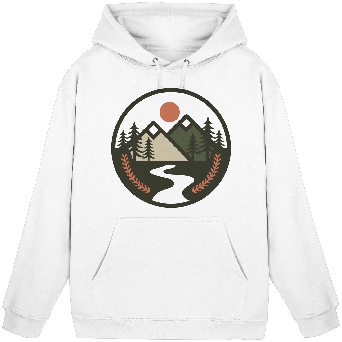 Unisex Arvenzo Open Ground hoodie in Arctic White with front design, casual fit, and soft fabric for everyday wear.