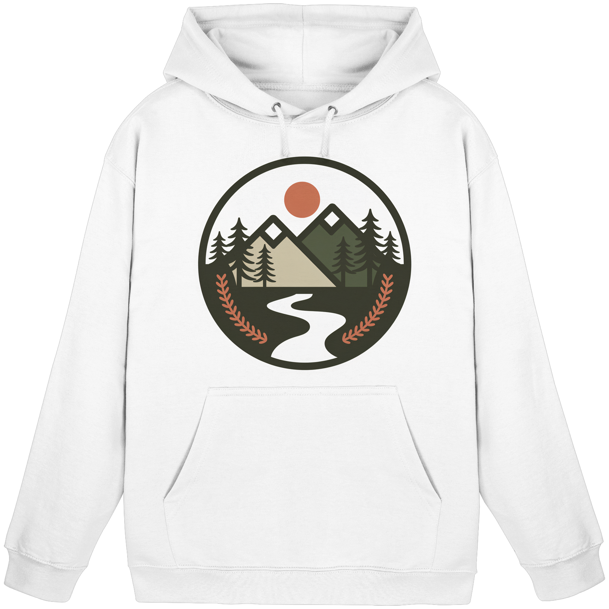 Unisex Arvenzo Open Ground hoodie in Arctic White with front design, casual fit, and soft fabric for everyday wear.