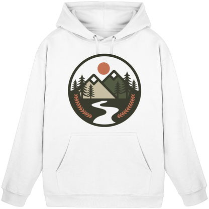Unisex Arvenzo Open Ground hoodie in Arctic White with front design, casual fit, and soft fabric for everyday wear.