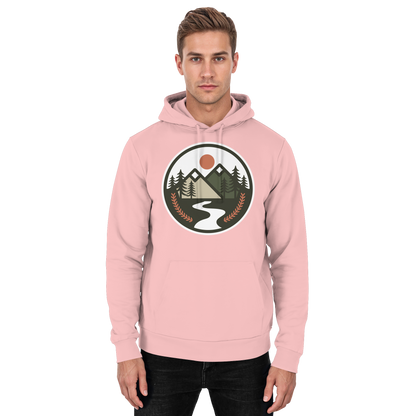 Baby pink unisex hoodie by Arvenzo, front view showing soft fabric and simple design for comfortable casual wear.