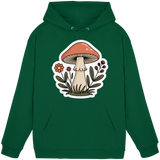 Front view of Arvenzo Still Roots unisex hoodie in bottle green, featuring a simple, comfortable design.