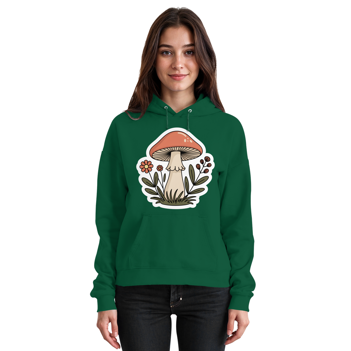 Arvenzo Still Roots unisex hoodie in bottle green, front view showing classic fit and soft fabric.