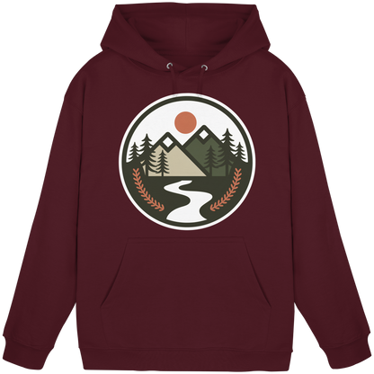 Burgundy Arvenzo Open Ground unisex hoodie with front design, casual fit, and soft fabric for comfortable everyday wear.
