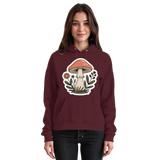 Front view of burgundy Arvenzo Still Roots unisex hoodie with a simple design and comfortable fit.