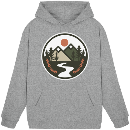 Unisex heather grey Arvenzo Open Ground hoodie with front design, casual style, and soft fabric for comfortable wear.