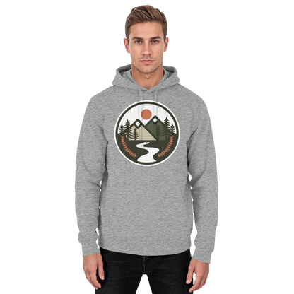 Unisex Heather Grey Arvenzo Open Ground hoodie with front design, casual fit, and comfortable fabric for everyday wear.
