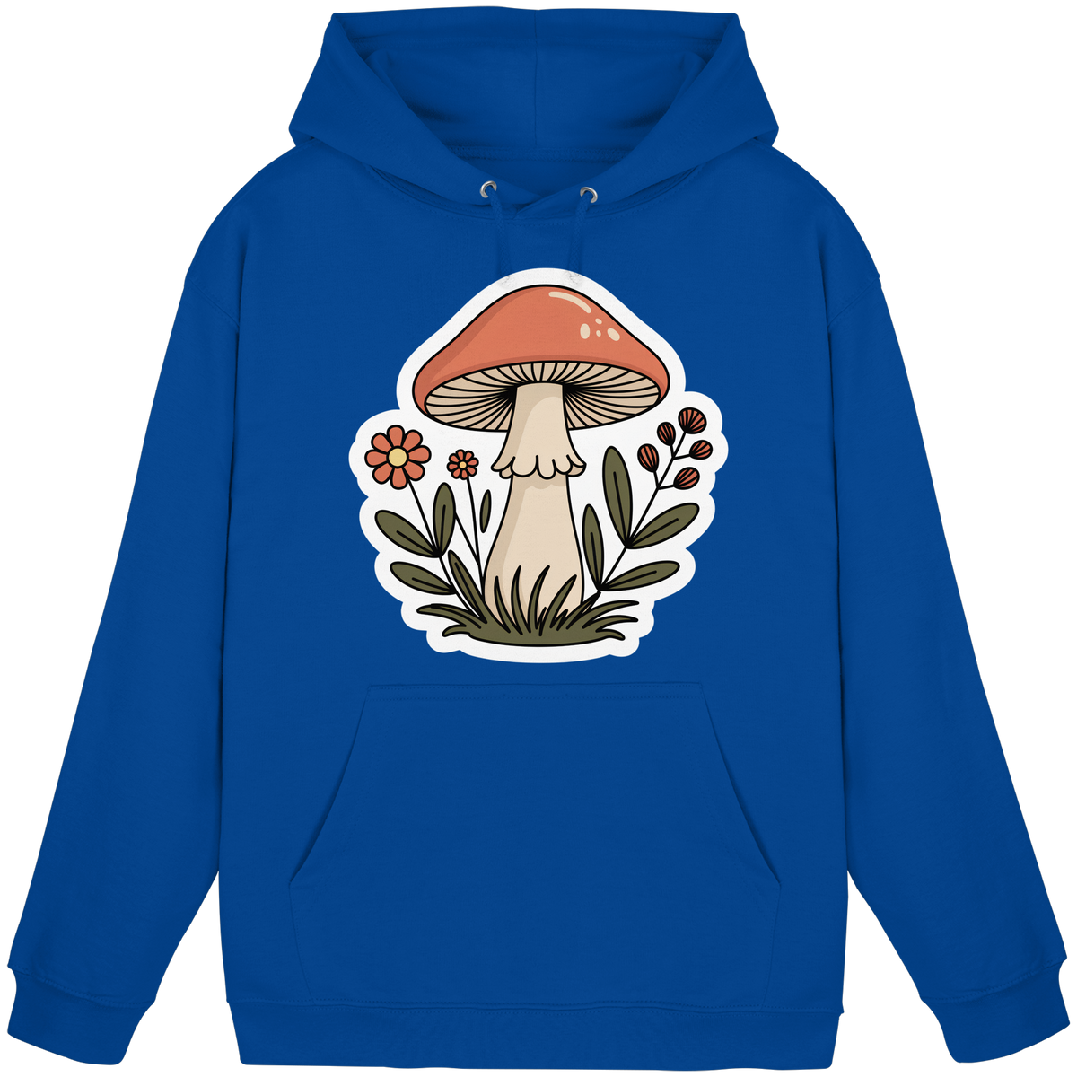 Royal blue unisex hoodie by Arvenzo with a front design, made from soft fabric, perfect for casual wear.