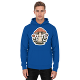 Royal blue Arvenzo Still Roots hoodie, unisex front view showing simple design and comfortable fit.
