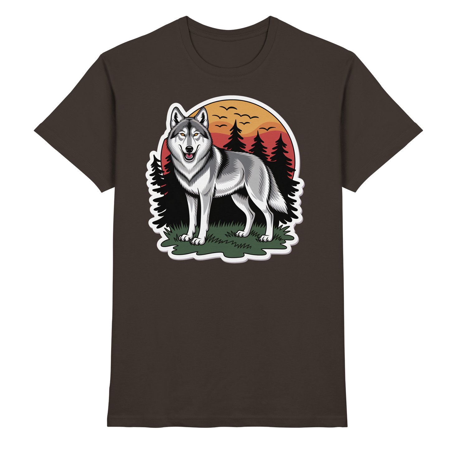 Front view of Arvenzo Lone Dusk unisex shirt in brown with a classic fit and minimal design.