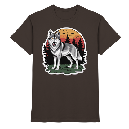 Front view of Arvenzo Lone Dusk unisex shirt in brown with a classic fit and minimal design.