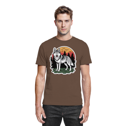 Front view of Arvenzo Lone Dusk unisex shirt in chocolate with a premium fabric finish.