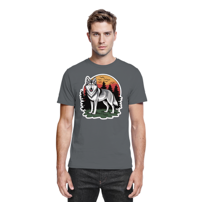 Dark grey Arvenzo Lone Dusk unisex shirt, front view showcasing its premium fabric and stylish design.