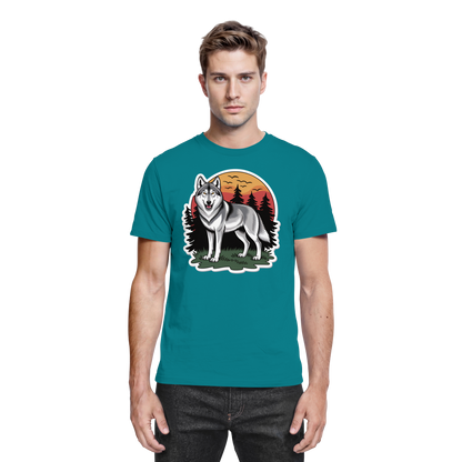 Front view of Arvenzo Lone Dusk unisex shirt in diva blue with a sleek, premium design.
