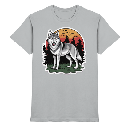 Front view of Arvenzo Lone Dusk unisex shirt in Pacific Grey, showcasing a premium cotton fabric and classic fit.