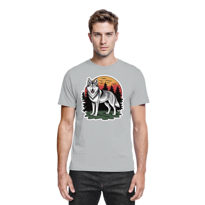 Unisex Lone Dusk shirt by Arvenzo in Pacific Grey with a front view, showcasing the premium fabric and stylish design.