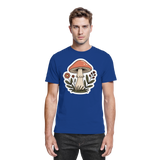 Front view of a royal blue Still Roots unisex shirt by Arvenzo, showcasing a classic design and comfortable fit.
