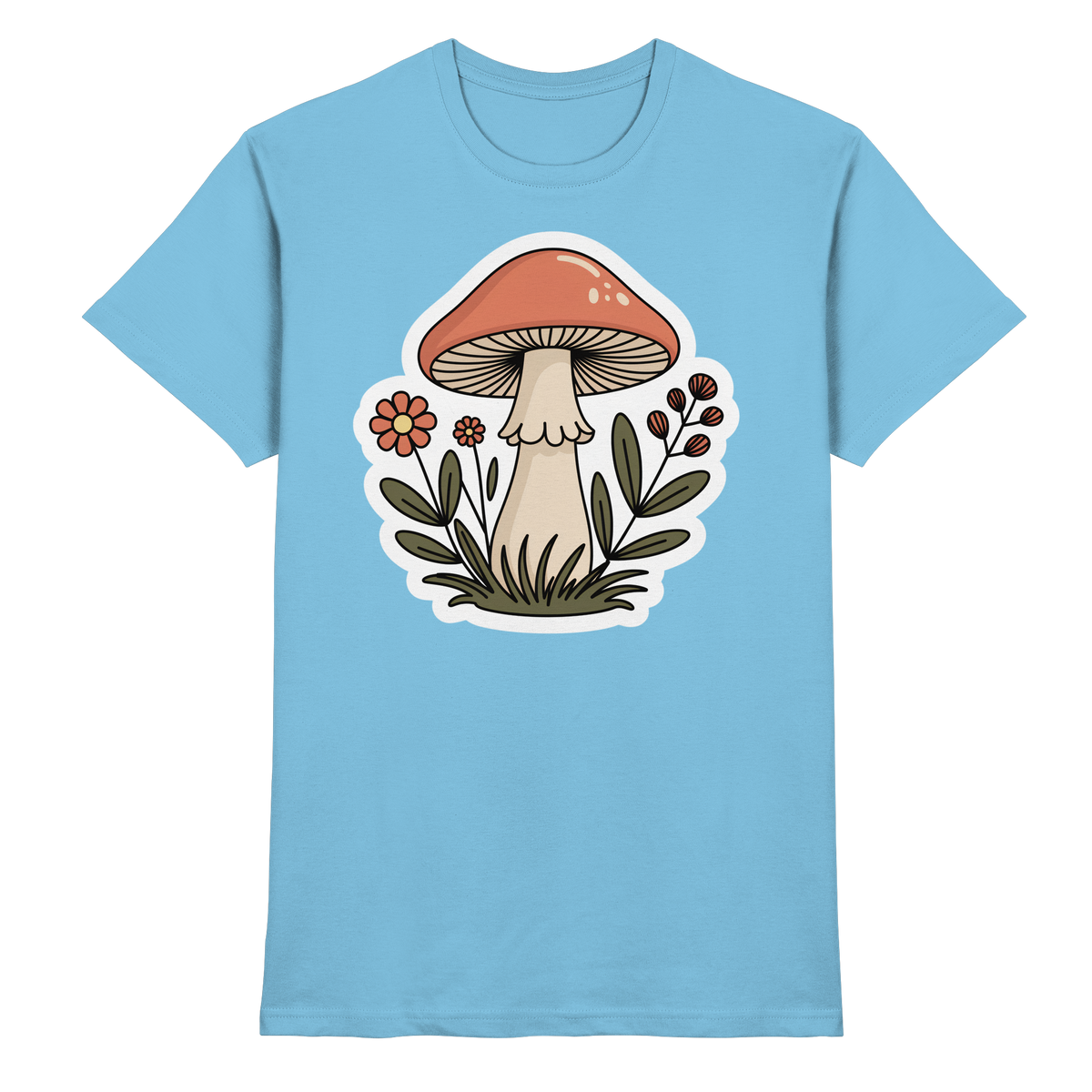 Front view of Arvenzo Still Roots unisex sky blue shirt with a premium fit and minimalist design.