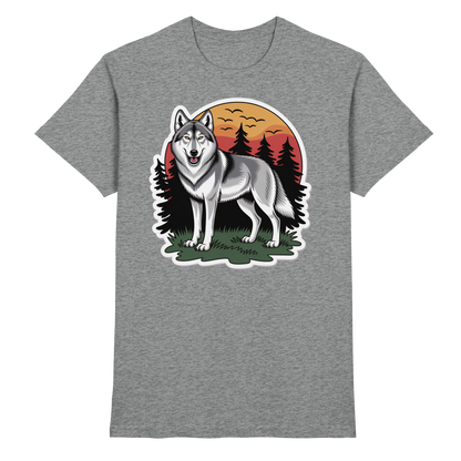 Front view of Arvenzo Lone Dusk unisex shirt in sports grey meliert, showcasing a sleek, casual design with a crew neckline.